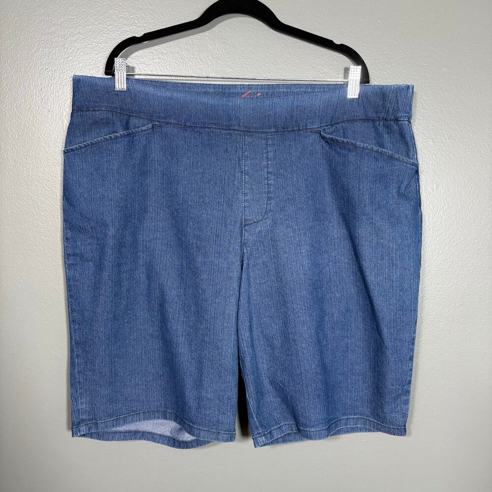 Chic Classic Collection Pull On Elastic Waist Jean Shorts - 20W - Women's Plus